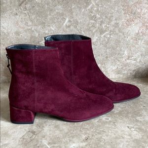 NWOT - burgundy plum suede ankle boots